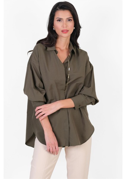 Antonina Oversize Gömlek Haki fiyatları