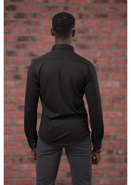 Ince Fitilli Full Likralı Yaka Düğmeli Mevsimlik Slimfit Gömlek fırsatları