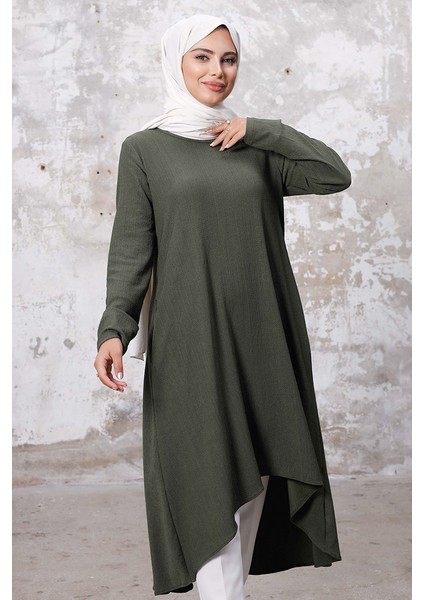 Asimetrik Kesim Tunik 1253 - Haki