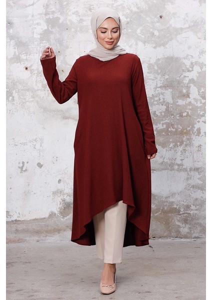 Asimetrik Kesim Tunik 1253 - Bordo