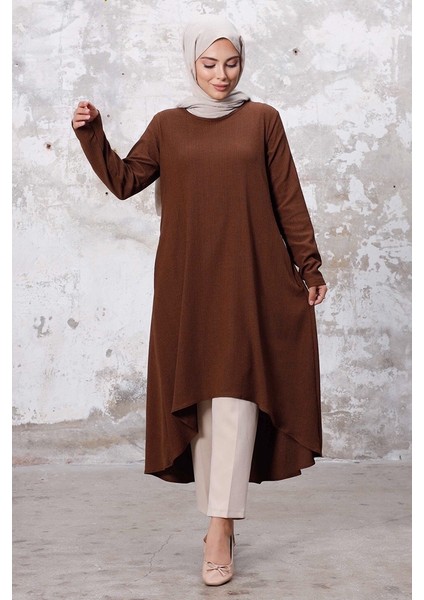 Asimetrik Kesim Tunik 1253 - Kahve