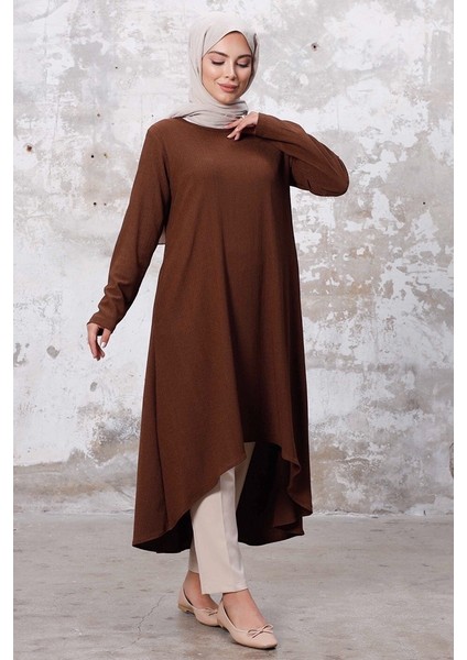 Asimetrik Kesim Tunik 1253 - Kahve