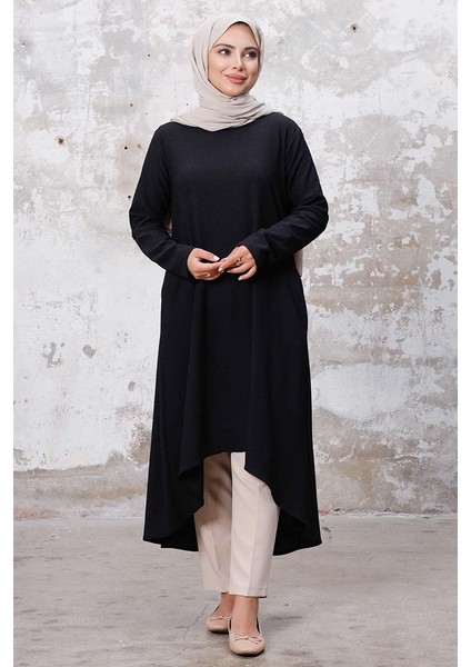 Asimetrik Kesim Tunik 1253 - Siyah