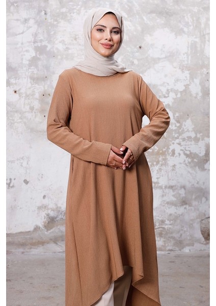 Asimetrik Kesim Tunik 1253 - Vizon