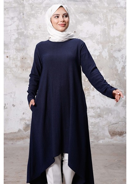 Asimetrik Kesim Tunik 1253 - Lacivert