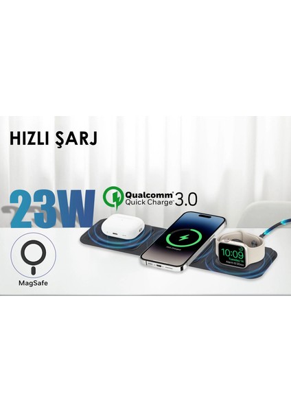 Zest Magsafe 3 In 1 Kablosuz Şarj Cihazı HC000055