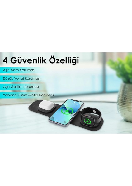 Zest Magsafe 3 In 1 Kablosuz Şarj Cihazı HC000055