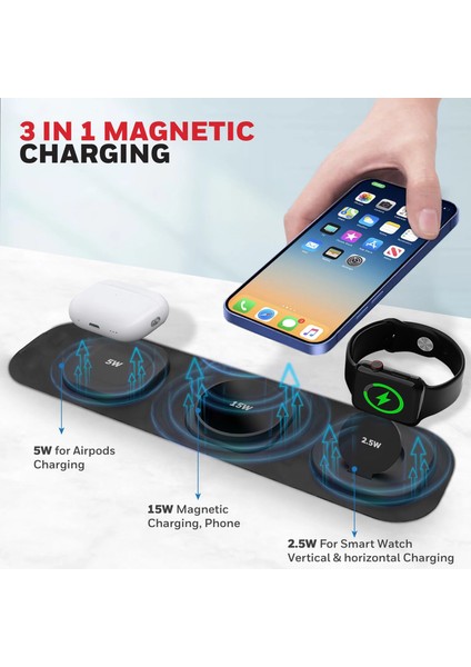 Zest Magsafe 3 In 1 Kablosuz Şarj Cihazı HC000055
