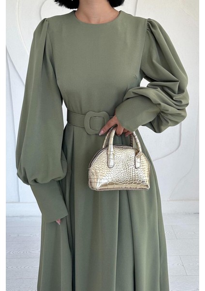 Balon Kollu Kemerli Elbise fırsatları