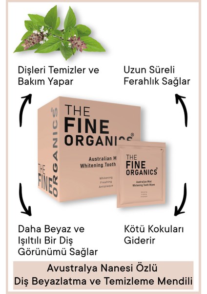 The Fine Organics Avustralya Nanesi Özlü Diş Temizleme Ve Beyazlatma Mendili