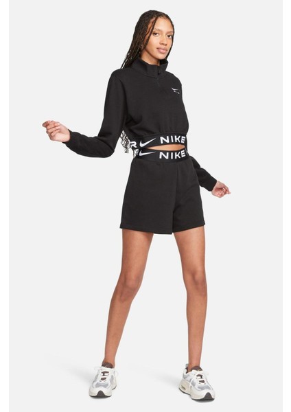 Sportswear Air Fleece Kadın Siyah Şort modelleri