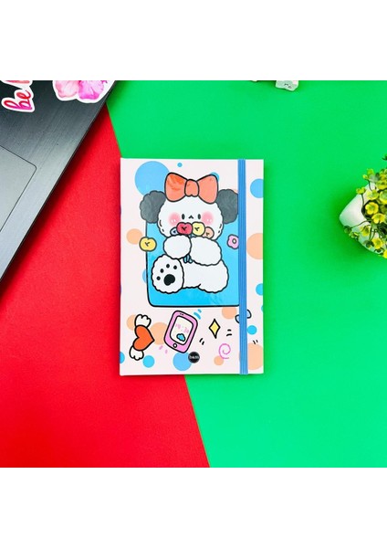 Bow Rabbit Tasarım Lastikli Çizgisiz Defter