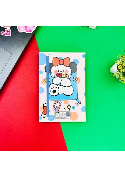 Bow Rabbit Tasarım Lastikli Çizgisiz Defter