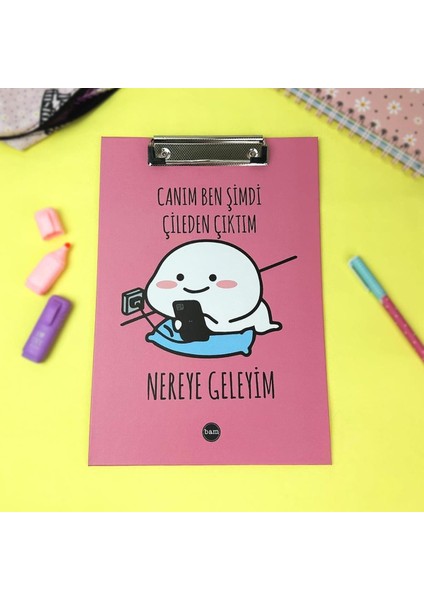 Çileden Çıktım Tasarımlı Özel Kutulu Sekreterlik Lastikli Defter ve Kalemlik Set modelleri