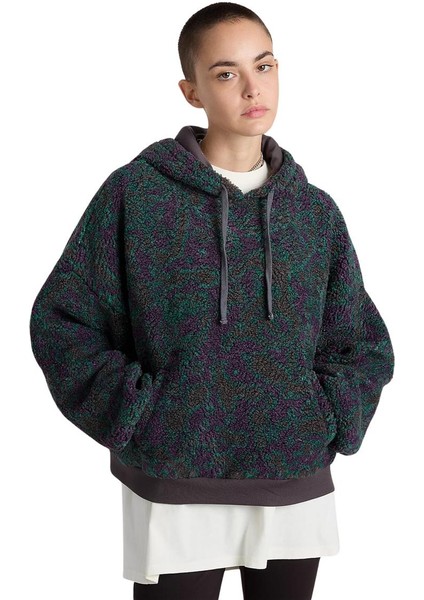 Collett Boucle Loose Hoodie Kadın Antrasit Sweatshirt modelleri