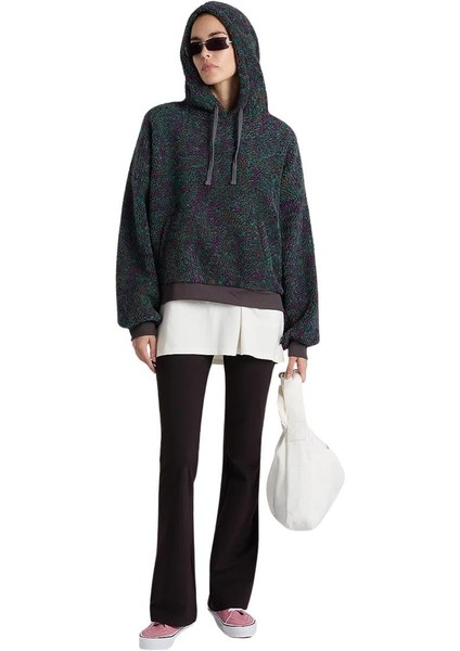 Collett Boucle Loose Hoodie Kadın Antrasit Sweatshirt indirimleri