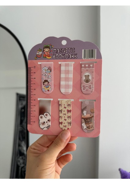 Kawaii Ribbon Magnetic Bookmark / Kitap Ayracı 6lı Set