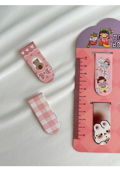 Kawaii Ribbon Magnetic Bookmark / Kitap Ayracı 6lı Set