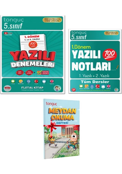 Tonguç Akademi 5. Sınıf Yazılı Denemeleri 1. Dönem 1 ve 2. Yazılı 5. Sınıf Yazılı Notları