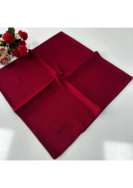 Düz Kristal Krep Eşarp Bordo LTA0603