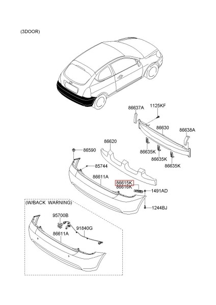 Tampon Bağlantı Braketi Accent Arka 06-11 Era Sağ-Sol Set (Oem No: 86618-19-1E000)