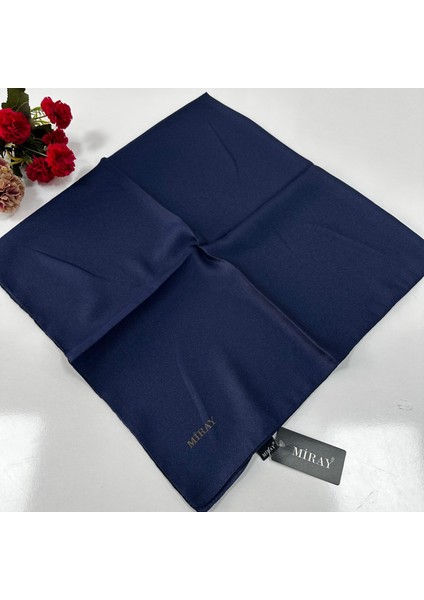 Düz Kristal Krep Eşarp Lacivert LTA0602