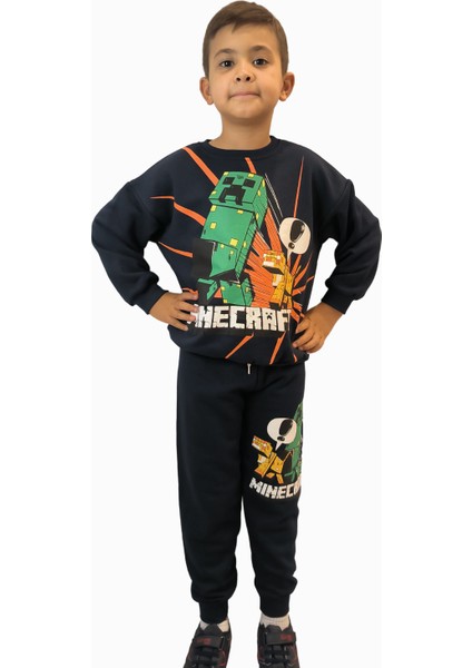 Erkek Çocuk 3 Iplik Şardonsuz Minecraft Baskılı Günlük Takım fiyatları