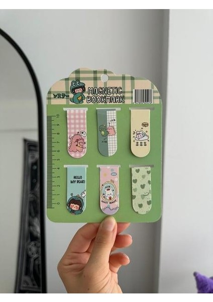 Kawaii Dino Magnetic Bookmark / Kitap Ayracı 6lı Set