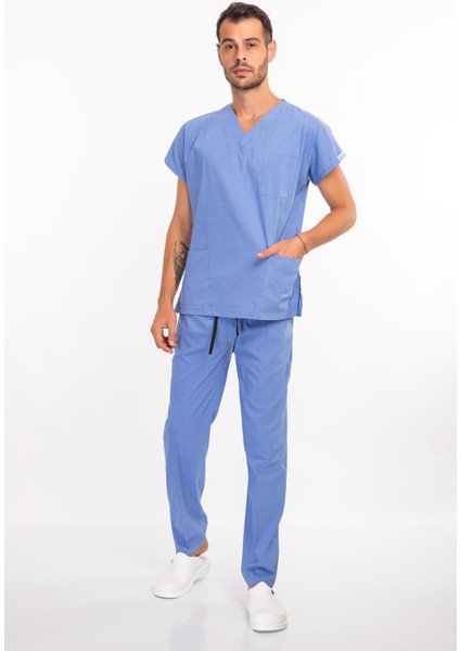 Scrubs - Cerrahi Üniforma - Doktor Hemşire Nöbet Hastane Takımı - Dokuz Eylül Mavisi fiyatları