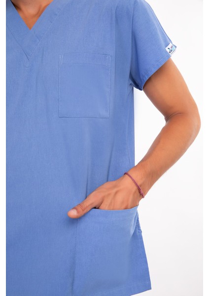 Scrubs - Cerrahi Üniforma - Doktor Hemşire Nöbet Hastane Takımı - Dokuz Eylül Mavisi fırsatları