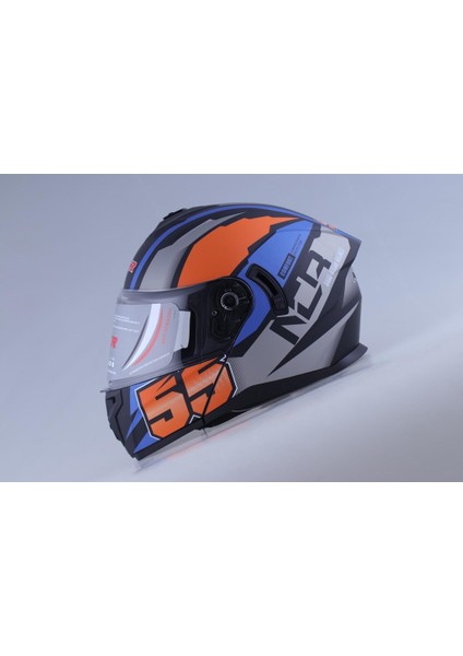 Çene Açılır Kask Mat Siyah-Turuncu (Xl)