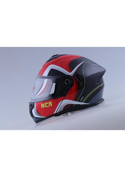 Ncr Çene Açılır Kask Parlak Kırmızı-Beyaz (Xl)