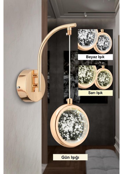 Istanbul Avize Dünya Tekli Gold Ledli Modern Lü x Aplik