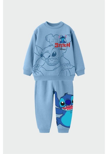 Çocuk Stitch Kışlık 3 Iplik Pamuklu Sweatshirt Eşofman Alt-Üst Takım
