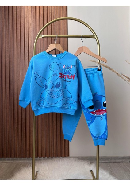Çocuk Stitch Kışlık 3 Iplik Pamuklu Sweatshirt Eşofman Alt-Üst Takım fiyatları