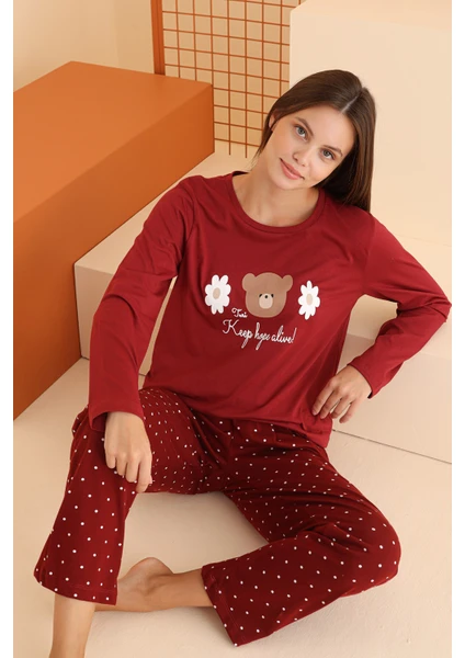 Nbb Bordo Keep Hope Alive Pijama Takımı