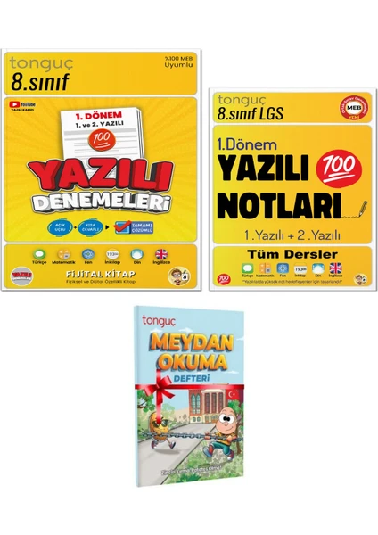 Tonguç Akademi 8. Sınıf Yazılı Denemeleri 1. Dönem 1 ve 2. Yazılı 8. Sınıf Yazılı Notları