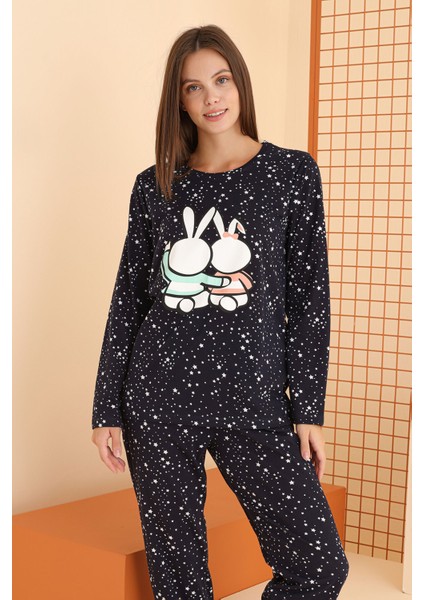 Lacivert Rabbit Pijama Takımı