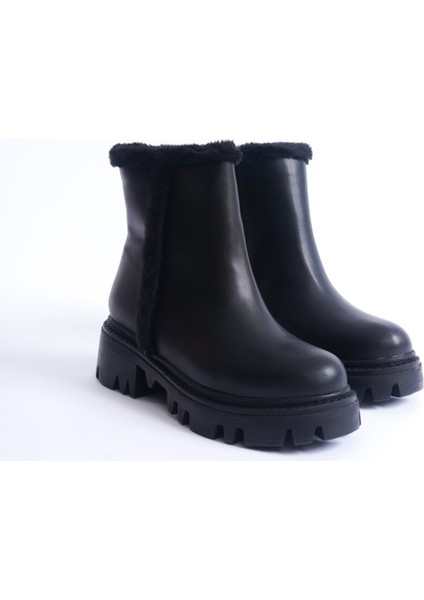 Kadın Fermuarlı Günlük Bot Kalın Tırtık Taban Kürk Detaylı fırsatları
