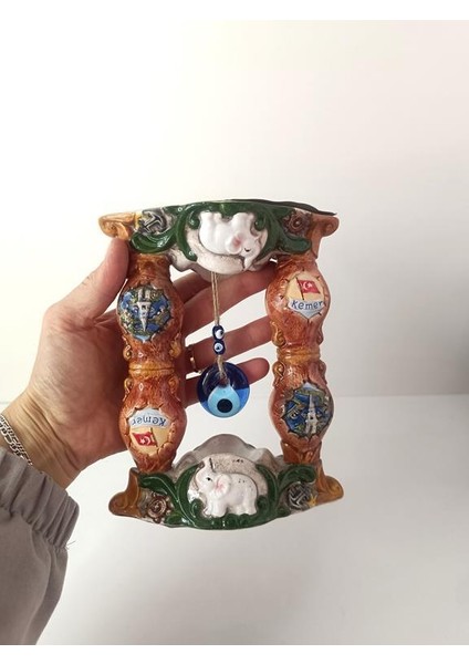 Biblo Nazar Boncuklu Kötü Göz Kovucu Fil Bayrak Masa Seramik Obje Biblo Dekor Seramik fiyatları