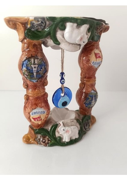 Biblo Nazar Boncuklu Kötü Göz Kovucu Fil Bayrak Masa Seramik Obje Biblo Dekor Seramik modelleri