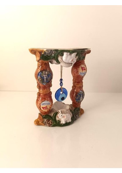 Biblo Nazar Boncuklu Kötü Göz Kovucu Fil Bayrak Masa Seramik Obje Biblo Dekor Seramik fırsatları