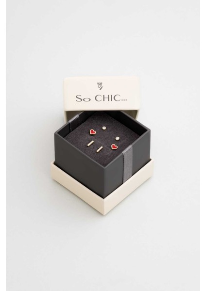 Kalp Düşü 18 Ayar Sarı Altın Kaplama Gümüş Çoklu Küpe fırsatları