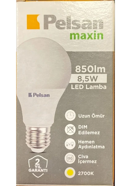 8,5 Watt LED Ampul-Sarı Işık