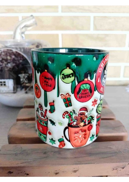 Grinch Yılbaşı Partisi Md7 3D Baskı Porselen Kupa fiyatları