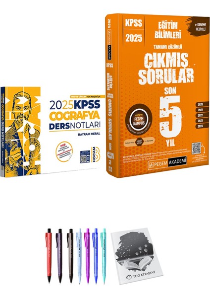 2025 KPSS Eğitim Bilimler Tamamı Çözümlü Çıkmış Sorular Son 5 Yıl - 2025 KPSS Coğrafya Ders Notları + Armağan