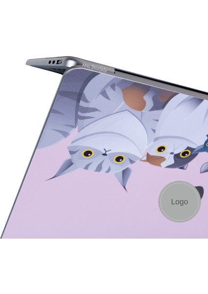 Macbook Air M2-M3 Kılıf 13.6inç Yapıştırma Sticker Koruyucu Kaplama Animal03 A2681 A3113 ile Uyumlu