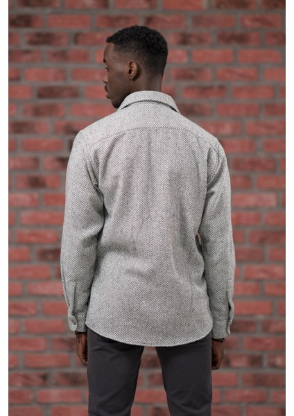 Oversize (Bol Kesim) Balıksırtı Desenli Çift Cepli Oduncu Gömlek indirimleri