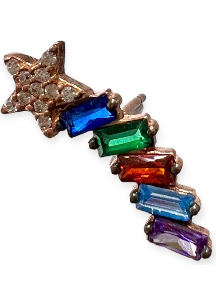 Yıldızlı Baget Taşlı Küpe