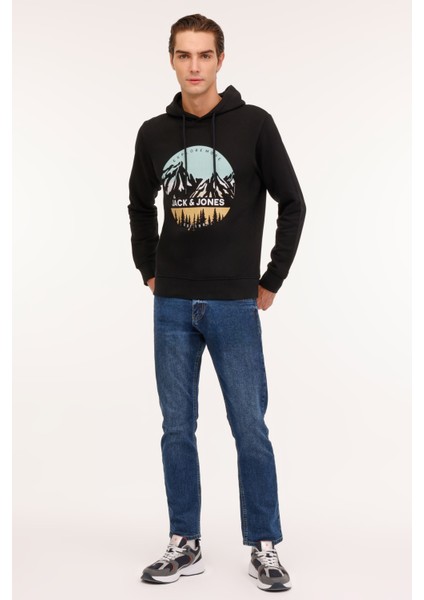 Jjpeak Sweat Hood Ln Siyah Erkek Sweatshirt